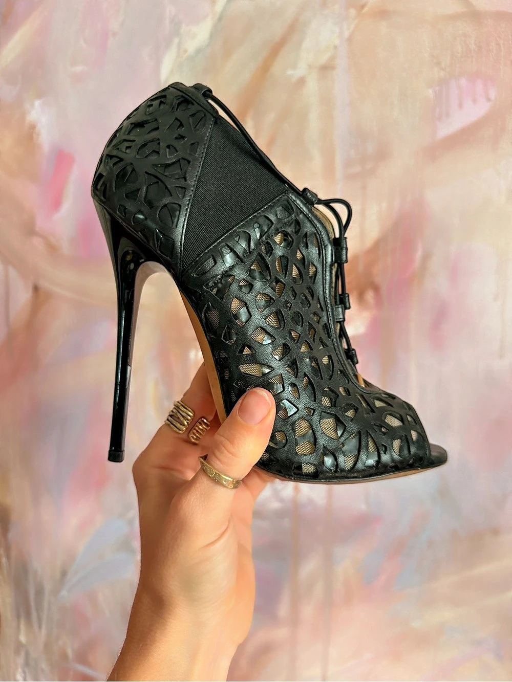 Jimmy Choo Tactic Black Lace-Up Heels EU 36
